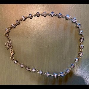 Transparent Silver Beaded Choker Necklace